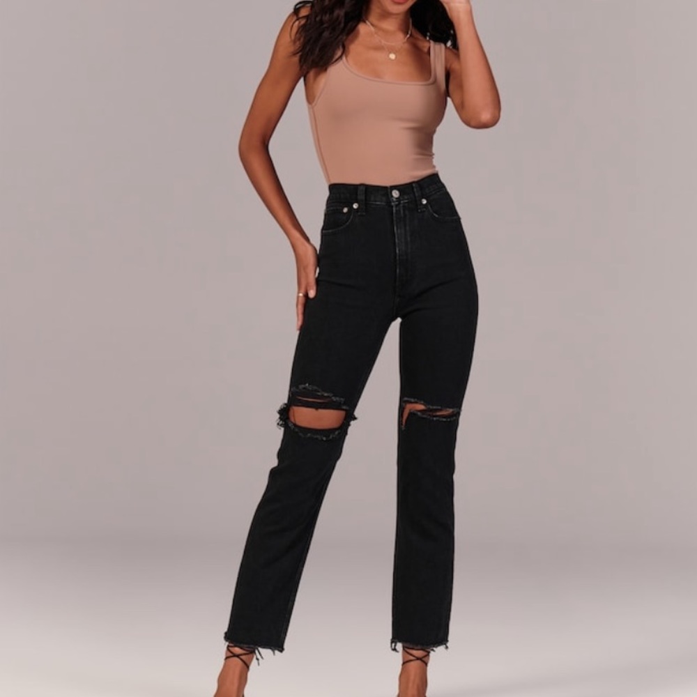 Ultra High Rise Ankle Straight Jeans